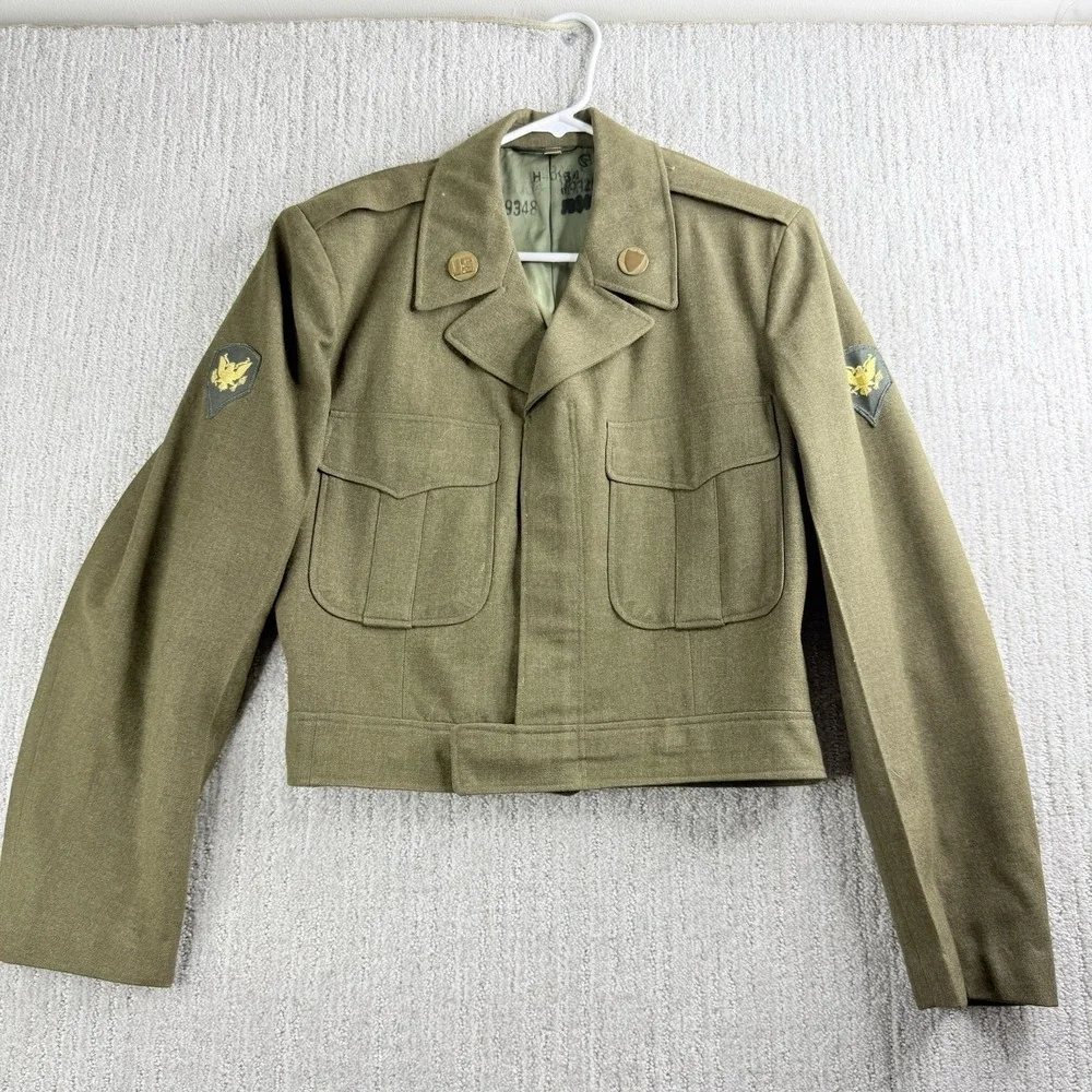 Vintage M-1950 US Army Ike Jacket Men's 40 L Wool OD WWII Korean War